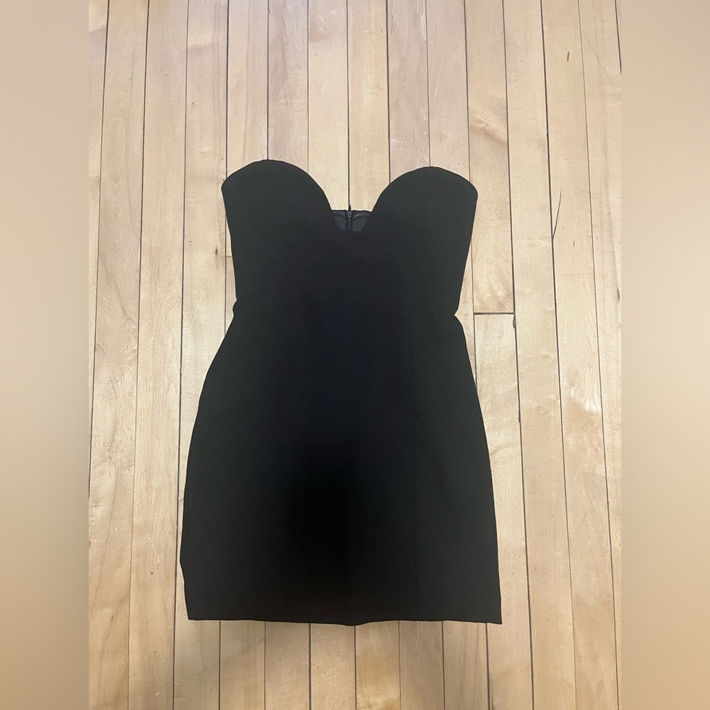 Zara Black Strapless Sweetheart Mini Dress